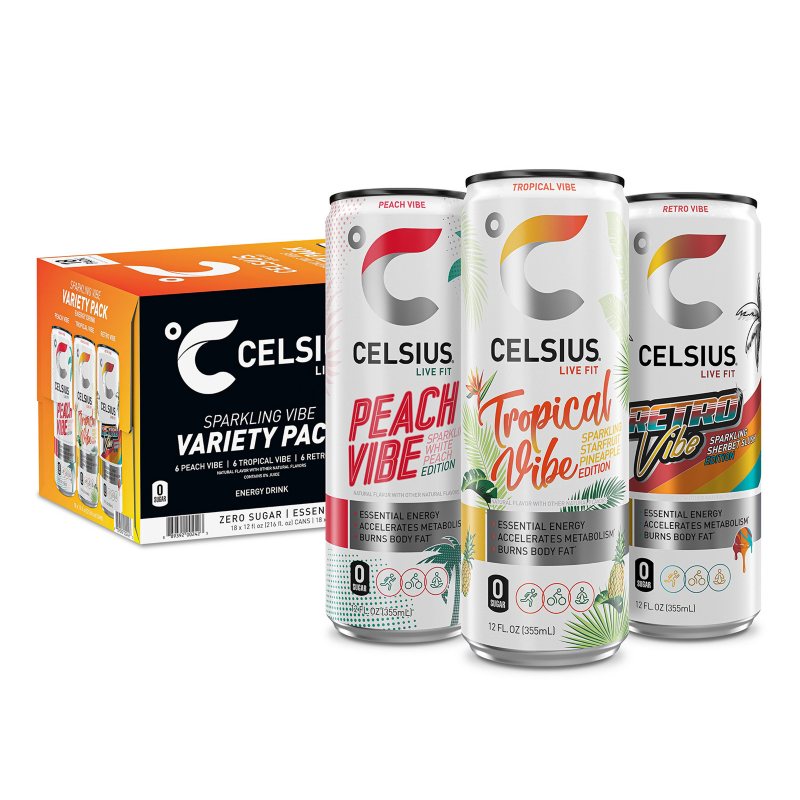 Celsius Live Fit Sparkling Vibe Variety Pack 12 fl. oz., 18 pack