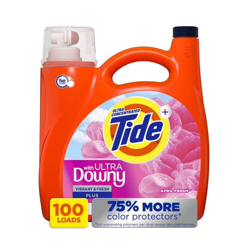 Tide with Ultra Downy Liquid Laundry Detergent, April Fresh Scent, 100 ...