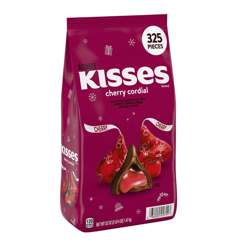 Hershey`s Kisses Christmas Cherry Cordial Flavored Candy, 325 pcs.