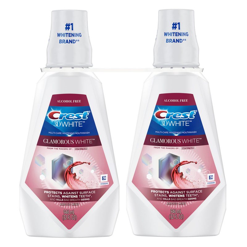Crest 3D White Glamorous White Multi-Care Whitening Mouthwash A