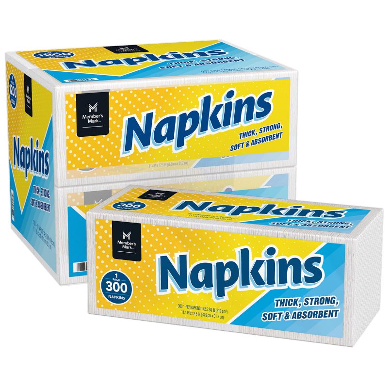 Member's Mark 1-Ply Napkins 300 ct (4-pk)