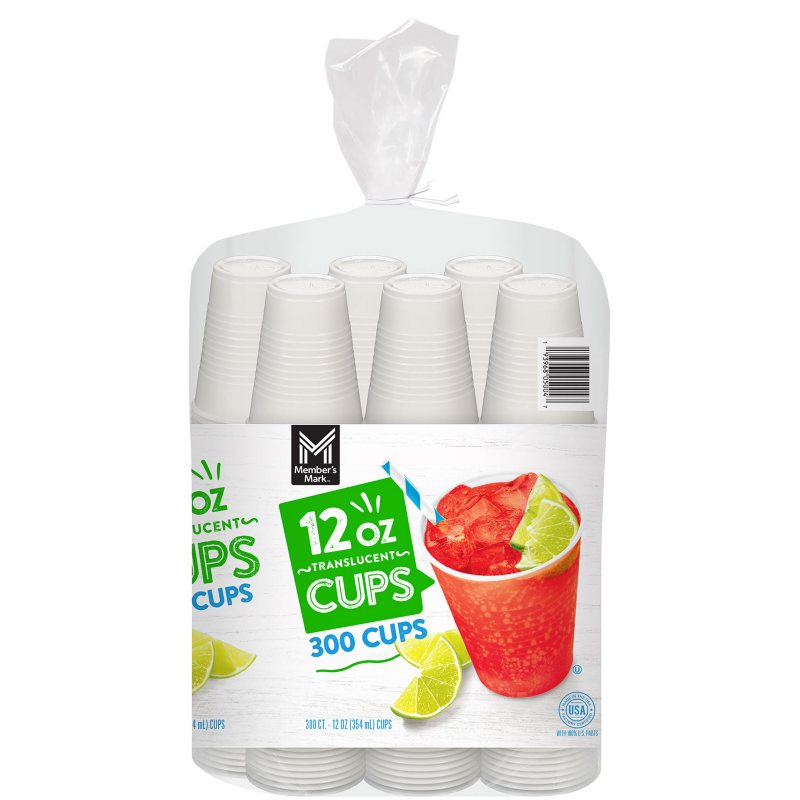 Member's mark translucent plastic Cups, 12 ounce (300 Count)
