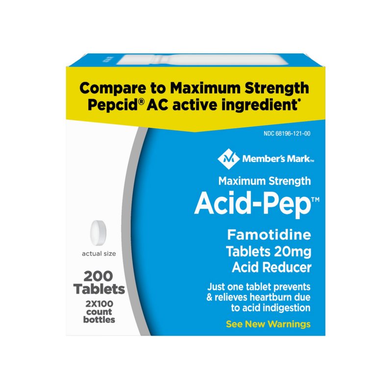 Member's Mark Maximum Strength Acid-Pep 20mg Tablets 100 ct (2-
