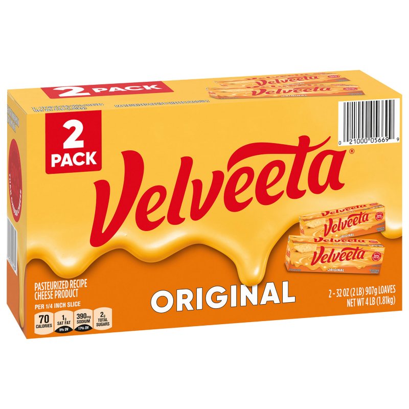Velveeta Pasteurized Cheese Loaf 32 oz (2-pk)
