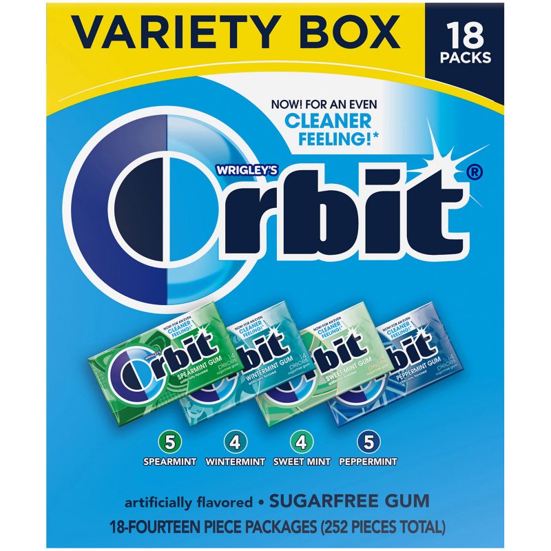 Orbit Sugar Free Gum Variety Pack 14 ct (18-pk)