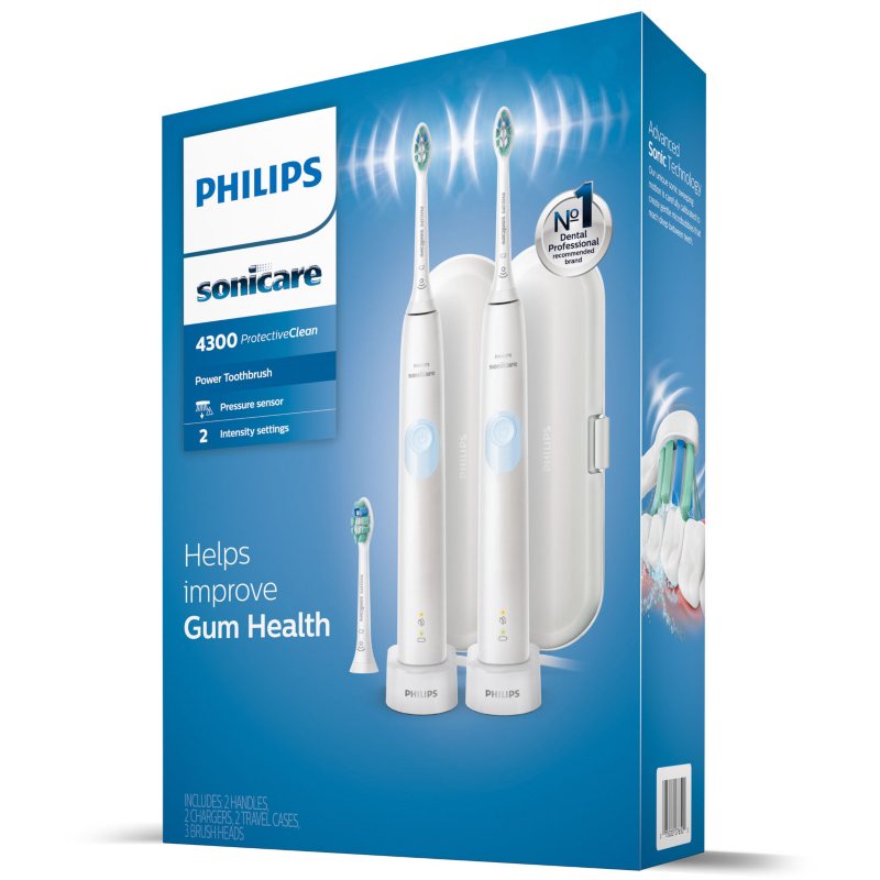 Philips Sonicare ProtectiveClean 4300 Power Toothbrush Set Whit