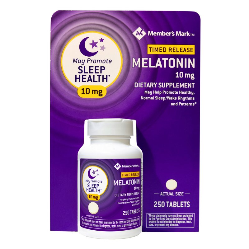 Member's Mark Timed Release Melatonin 10mg Tablets 250 ct