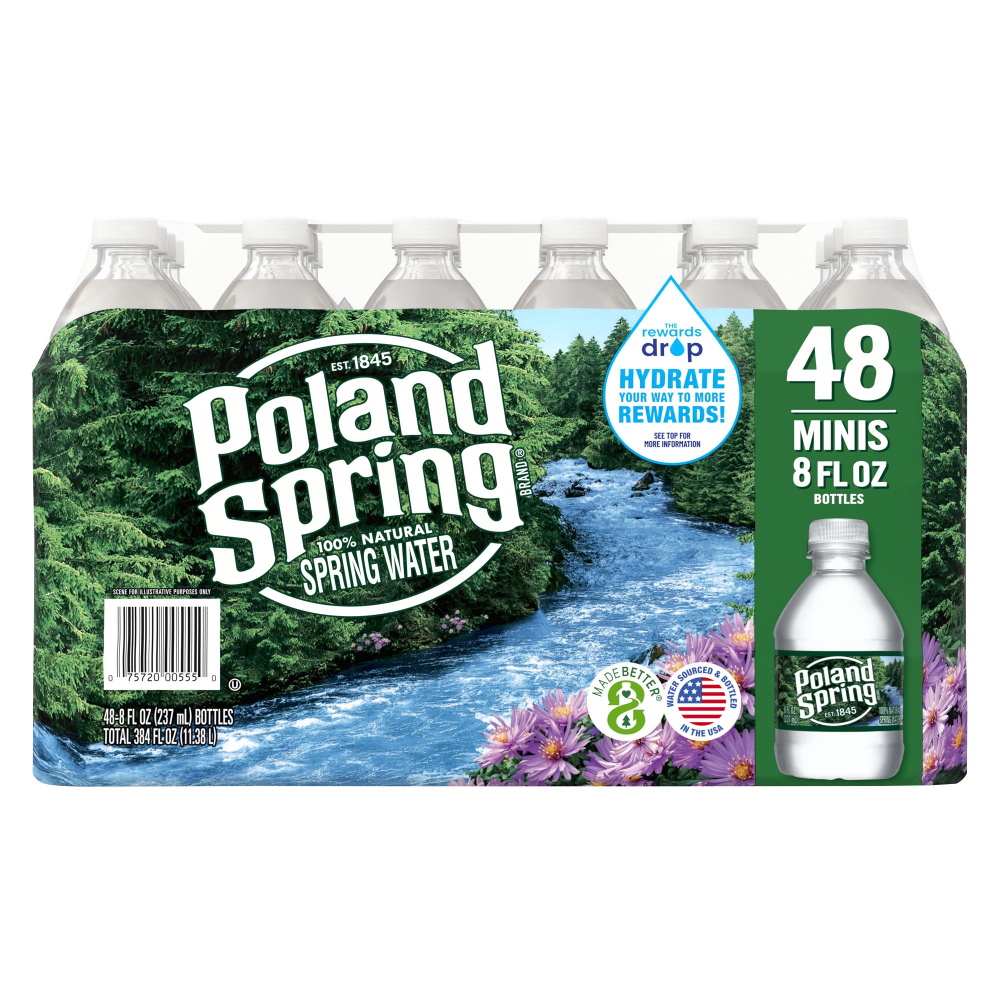 Poland Spring 100% Natural Spring Water 8 fl oz (48-pk)