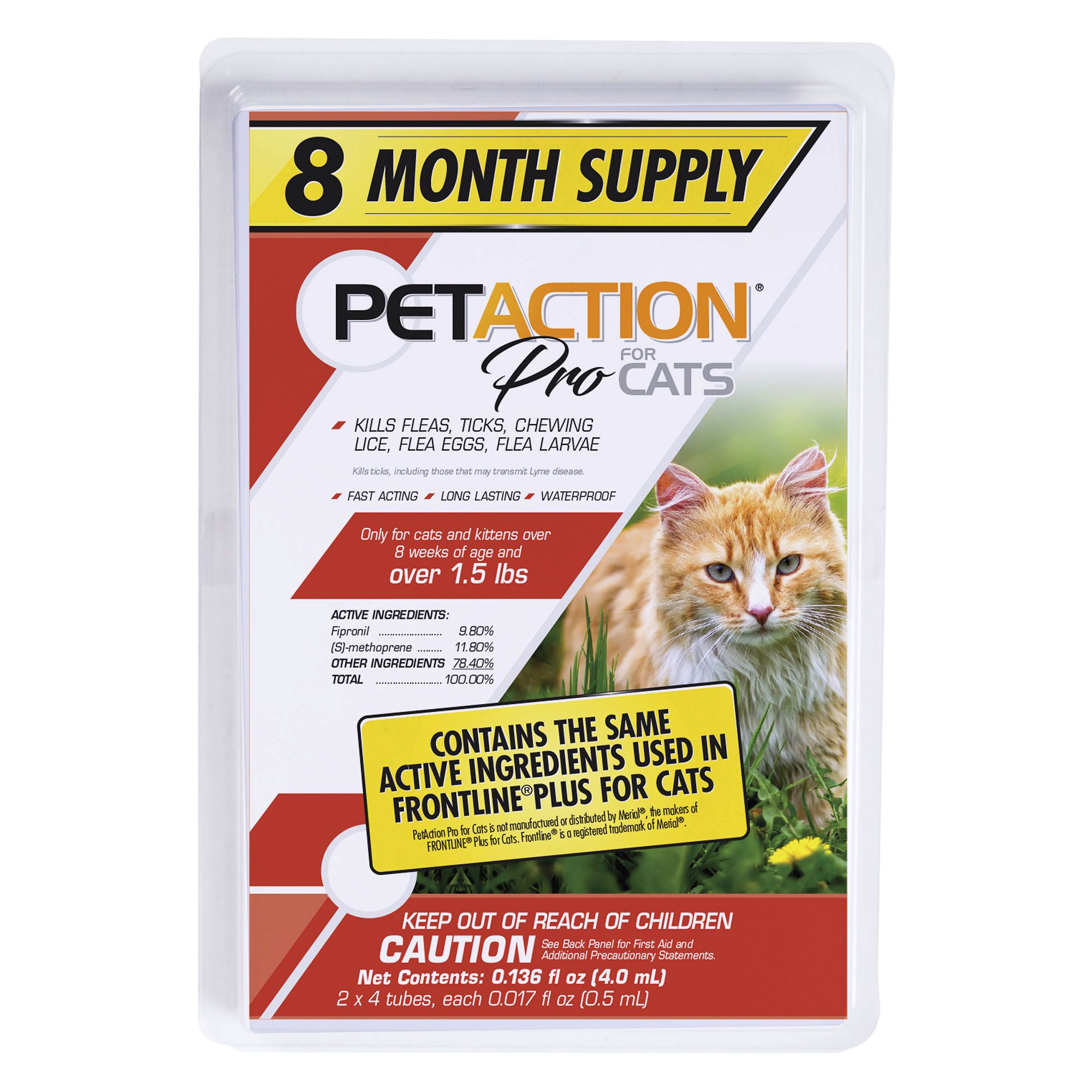 Pet Action Pro Flea Tick Treatment for Cats Dose