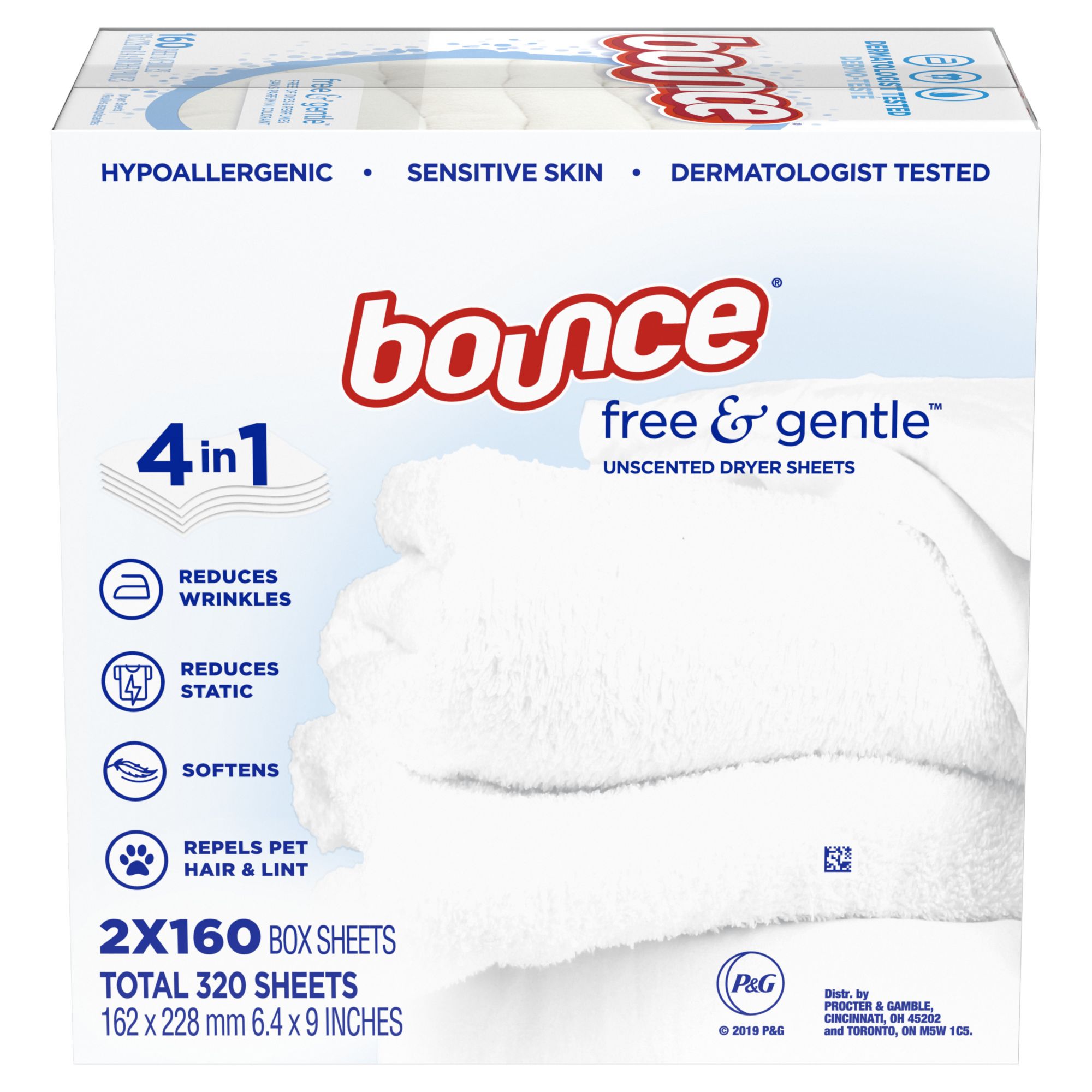 Boz Free & Gentle Unscented Dryer Sheets 160 ct (2-pk)