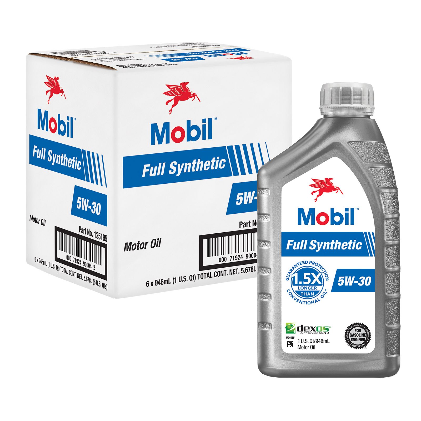Mobil Full Synthetic Motor Oil 5W-30 1 Quart (6-pk)