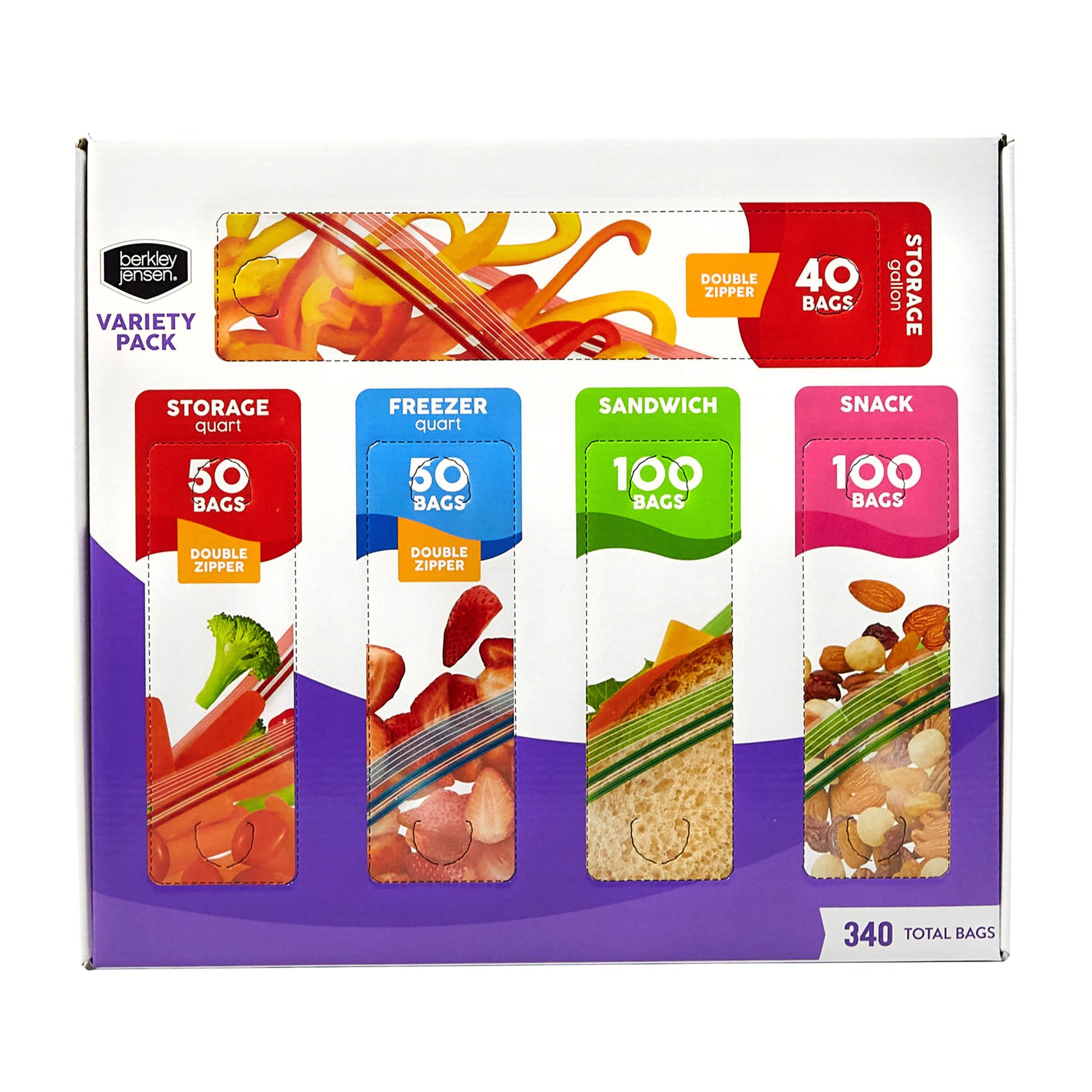 Berkley Jensen Food Storage Bags Variety Pack 340 ct