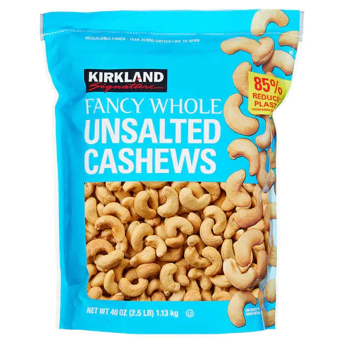 Kirkland Signature Organic Unsalted Cashews, 2.5 Lb - Costco Food Database