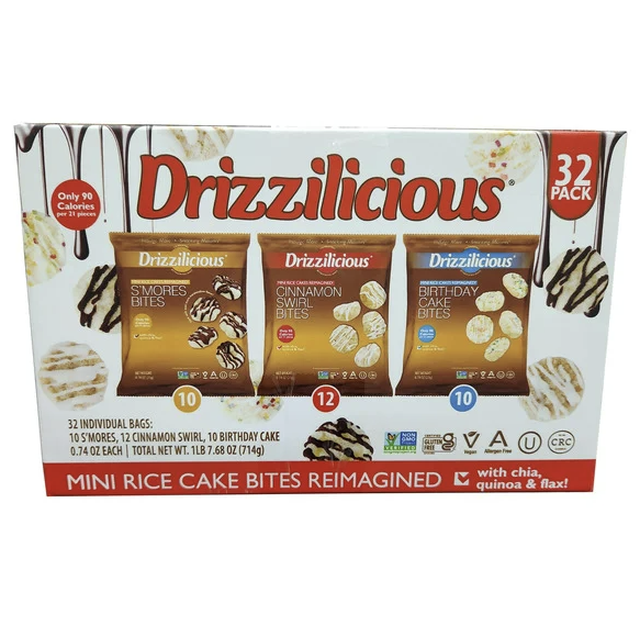 Drizzilicious Mini Rice Cakes Variety Pack 0.74 oz (32-pk)