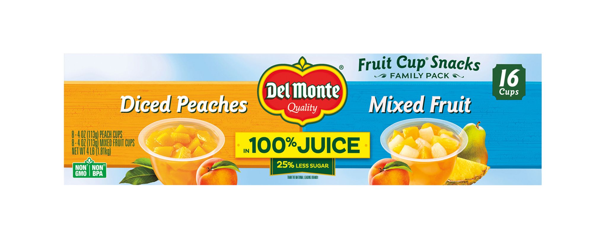 Del Monte Fruit Cups Variety Pack 4 oz (16-pk)