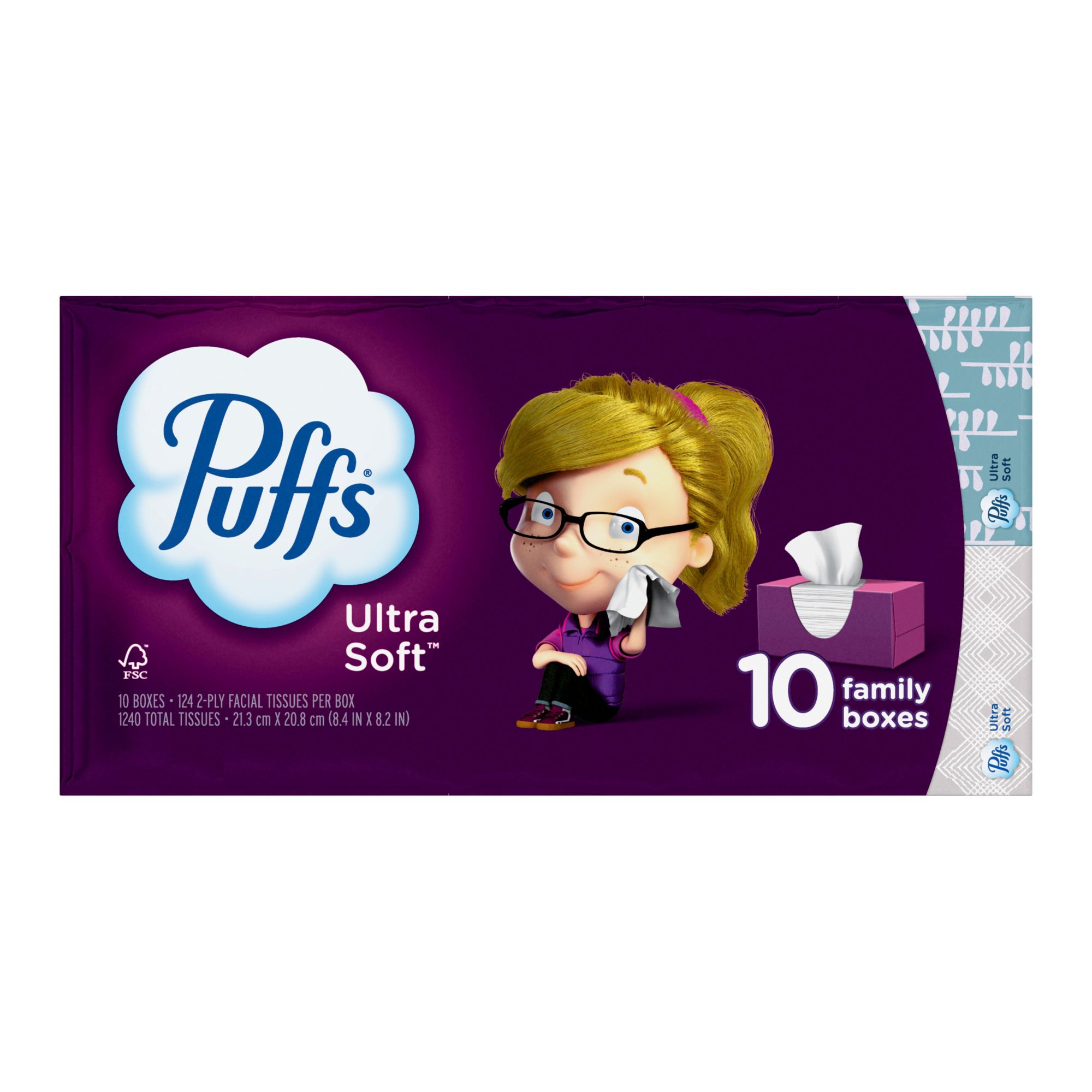 Dr.PUFFY Puffs Ultra Soft Facial Tissues 124 ct (10-pk)