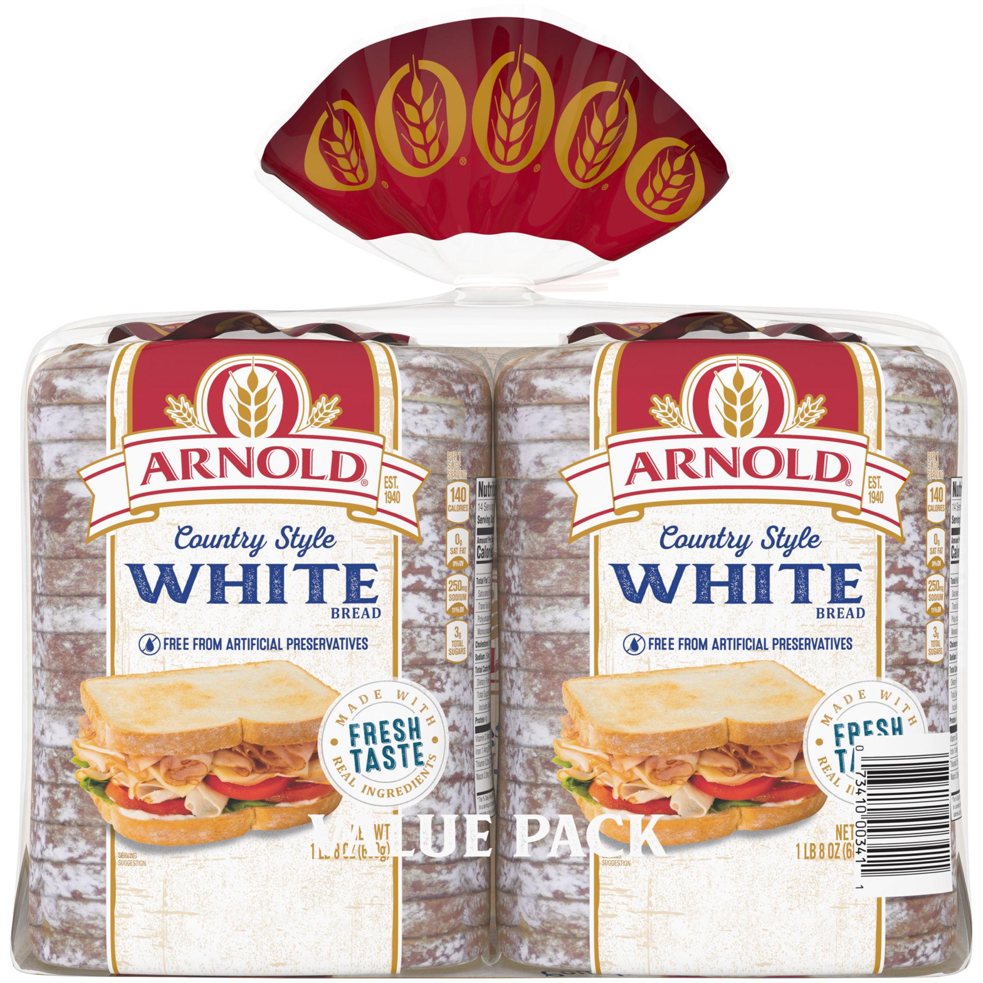 Arnold ctry Style White Bread 24 oz (2-pk)