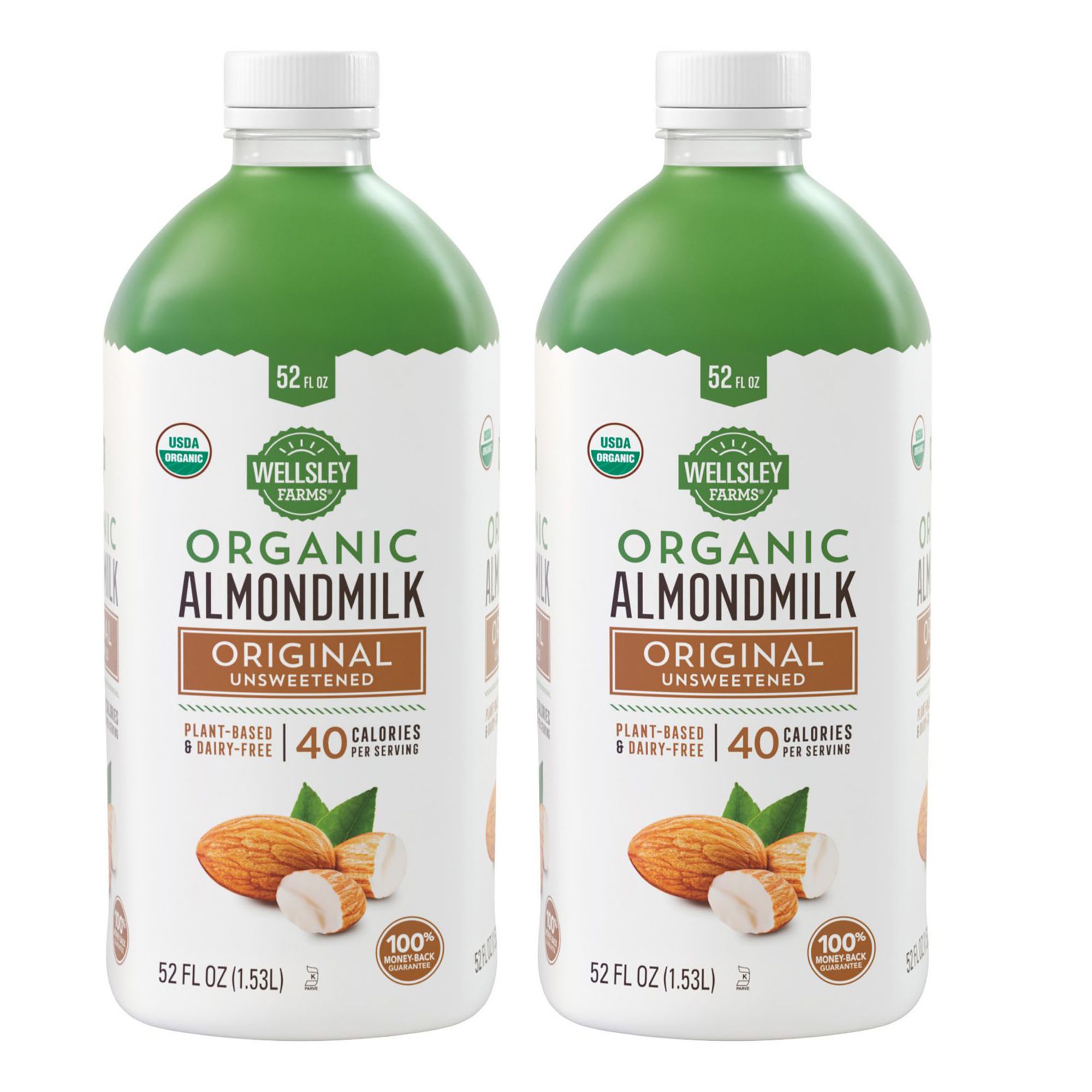 Wellsley Farms USDA Organic Unsweetened Original Almond Milk, 52