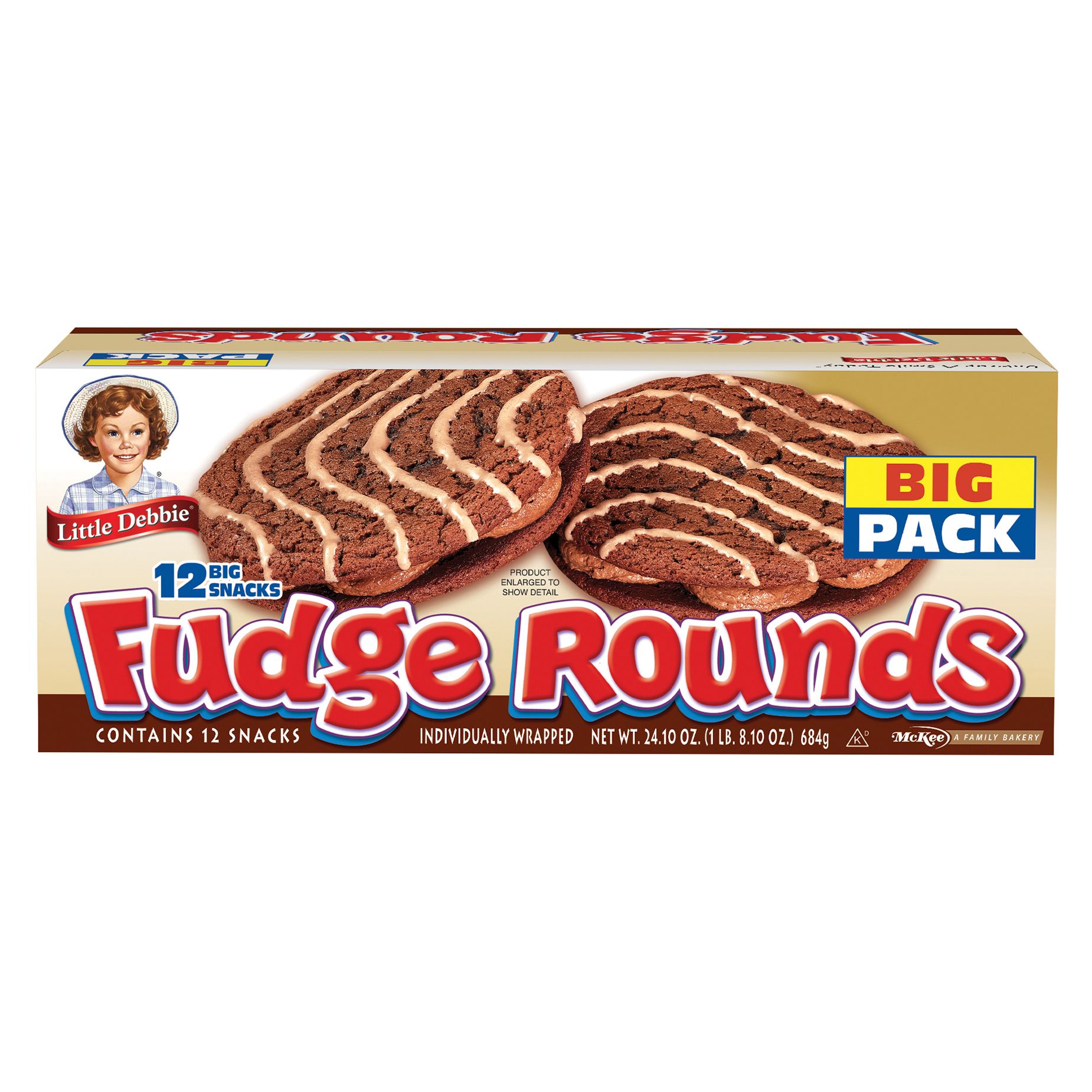 Little Debbie Fudge Rounds, 12 pack