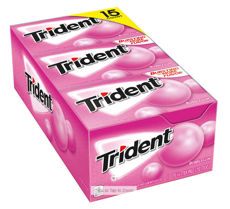Trident Gum Bubble Gum 14 ct (15-pk)