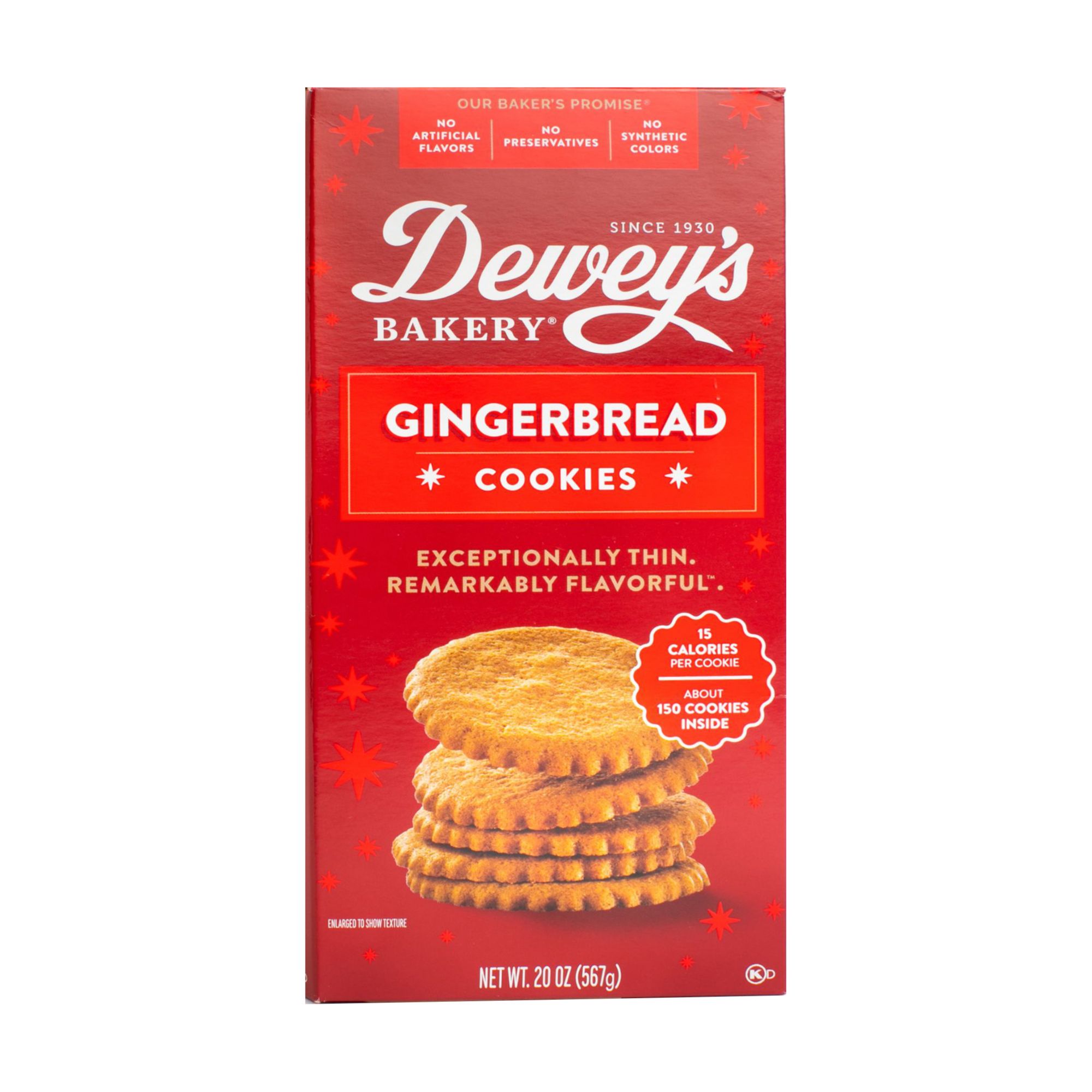 Dewey's Bakery Gingerbread Cookies, 20 oz.