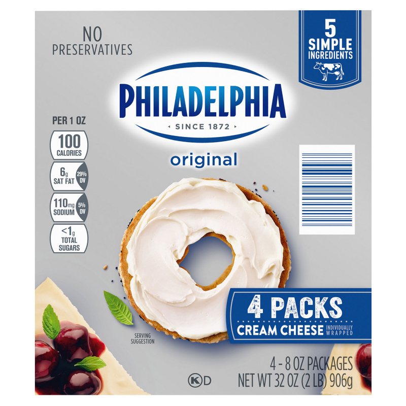 Philadelphia Original Cream Cheese Blocks, 8 oz., 4 pack