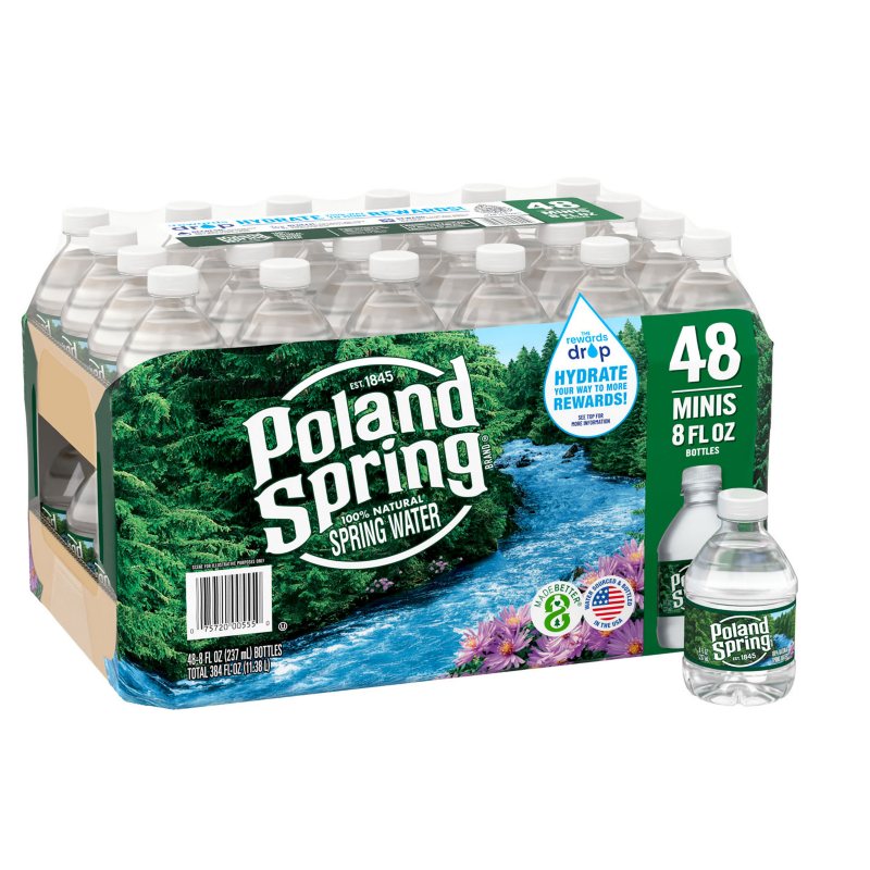 Poland Spring 100% Natural Spring Water 8 fl oz (48-pk)
