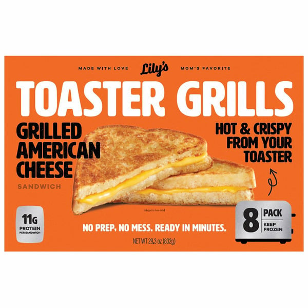 Toaster Msg Lily's Toaster Grills Grilled American Cheese, 8-count