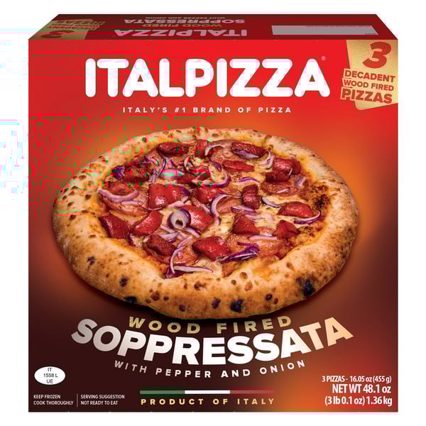 Italpizza Wood Fired Soppressata with Pepper and Onion, 16.05 oz