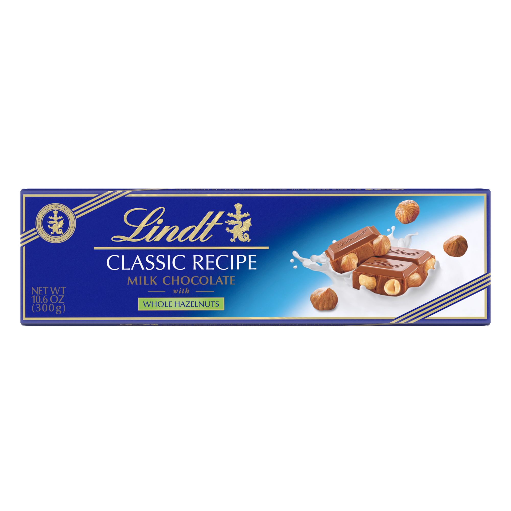 Lindt Classic Recipe Chocolate Bar Milk Chocolate with Whole Ha