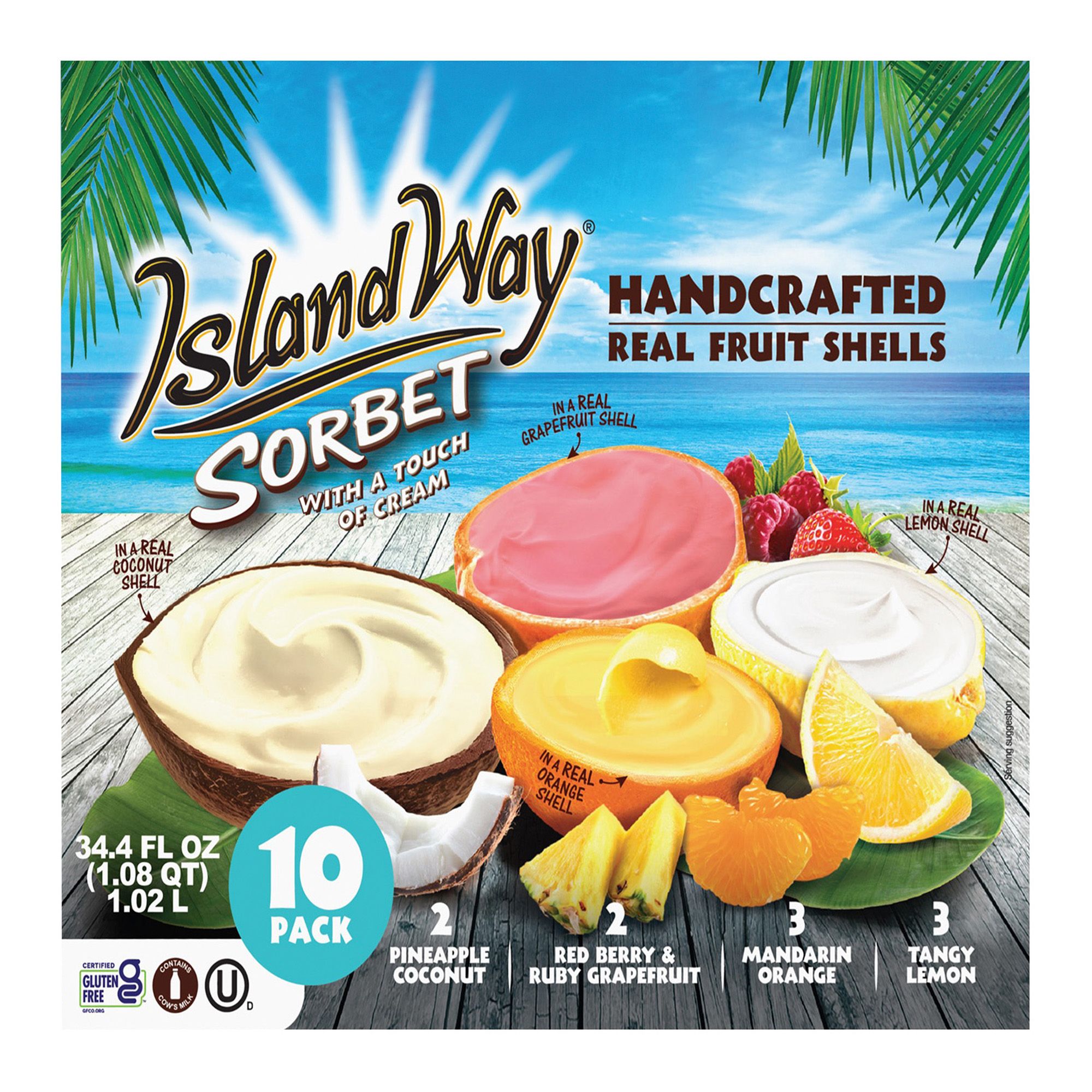 Island Way Sorbet Hand Made Fruit Sorbet Variety Pack