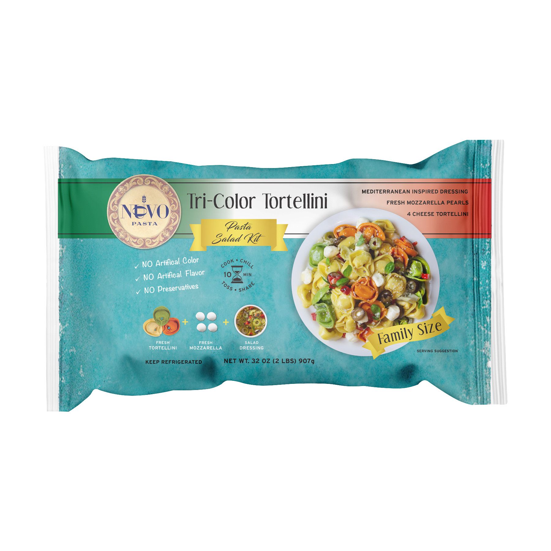 ⭐︎ Dinnerwithmarcolini⭐︎ Nuovo Tri-Color Tortellini Pasta Salad Meal Kit, Family Size