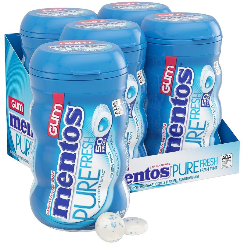 Amazon | ガム純粋な新??鮮なスペアミント100グラム (Mentos) (x