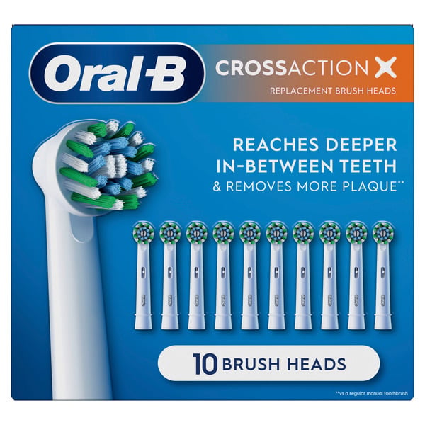 Oral-B CrossAction Replacement Toothbrush Heads, 10 count