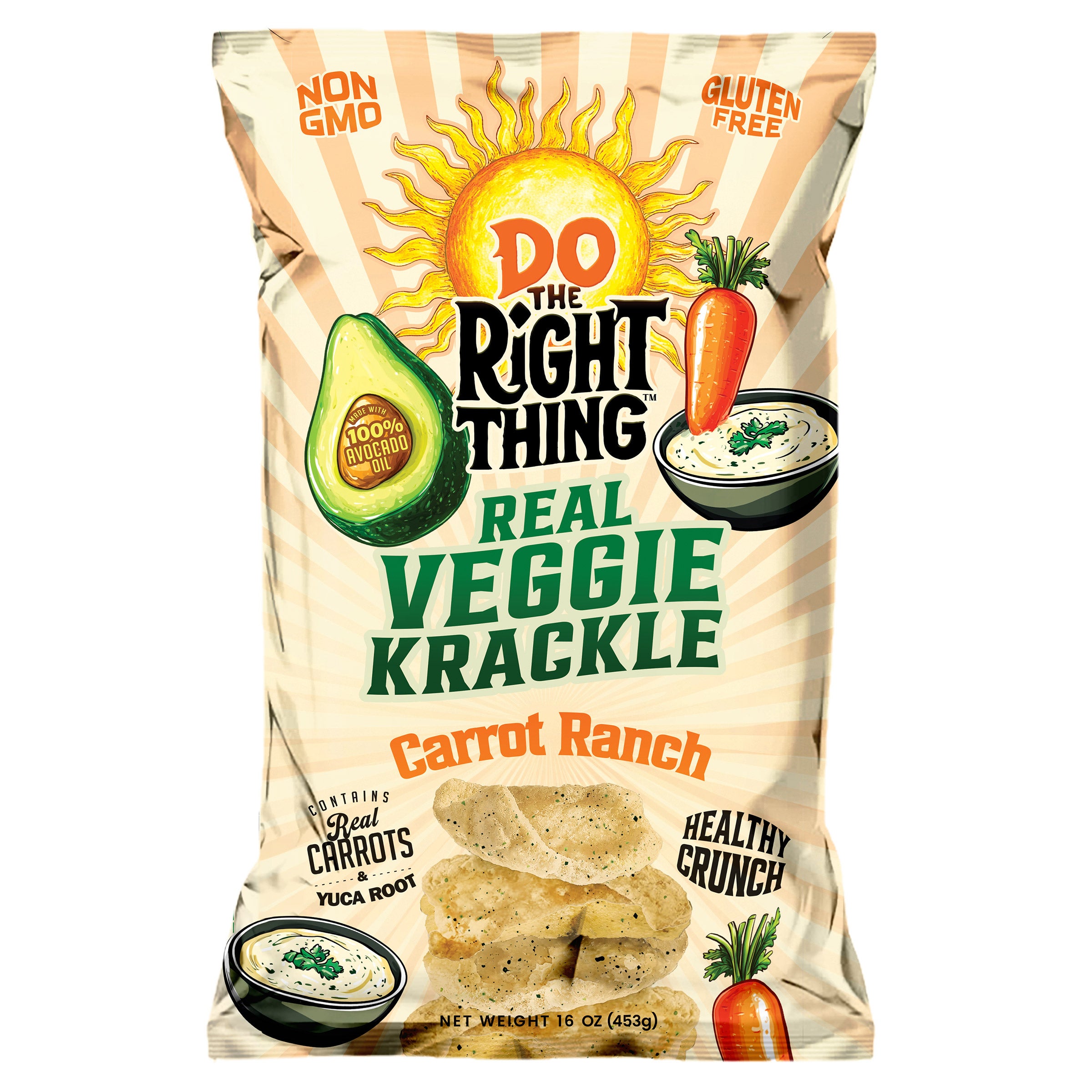 Do The Right Thing Real Veggie Krackle Carrot Ranch Chips, 16 oz