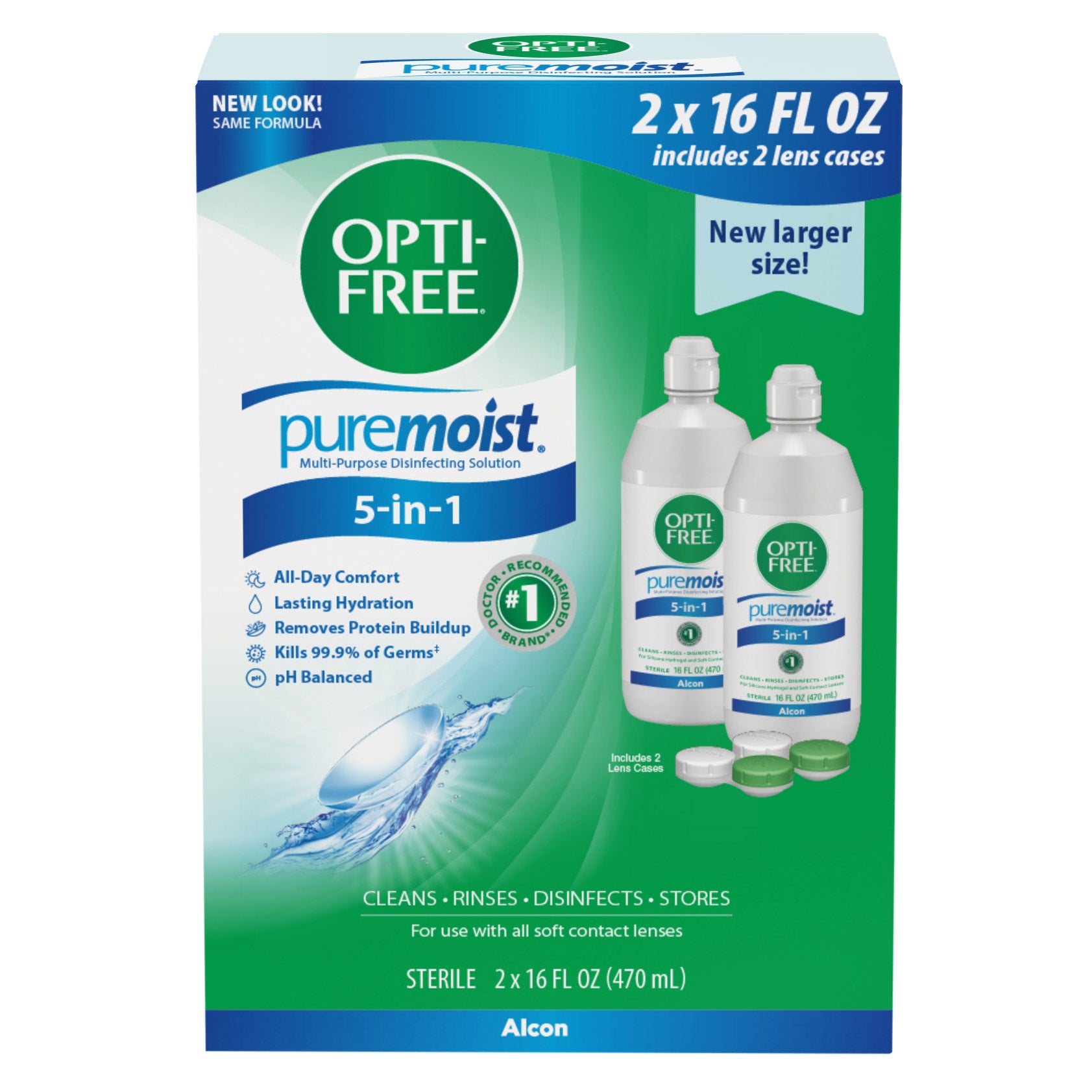 Opti-Free PureMoist Multi-Purpose Solution 2 pack, 16 oz