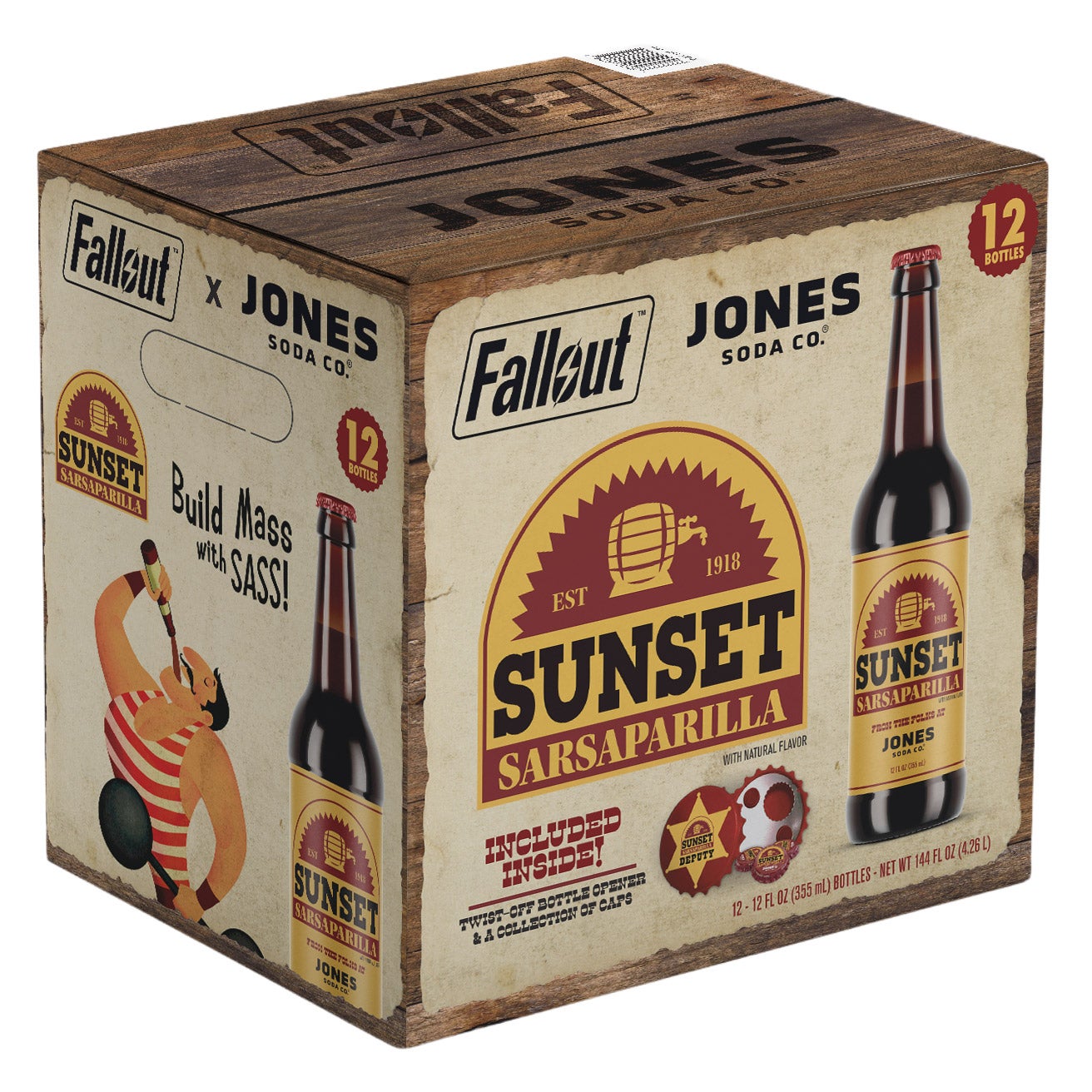 Jones Soda Fallout Sunset Sarsaparilla 12 count, 12 oz