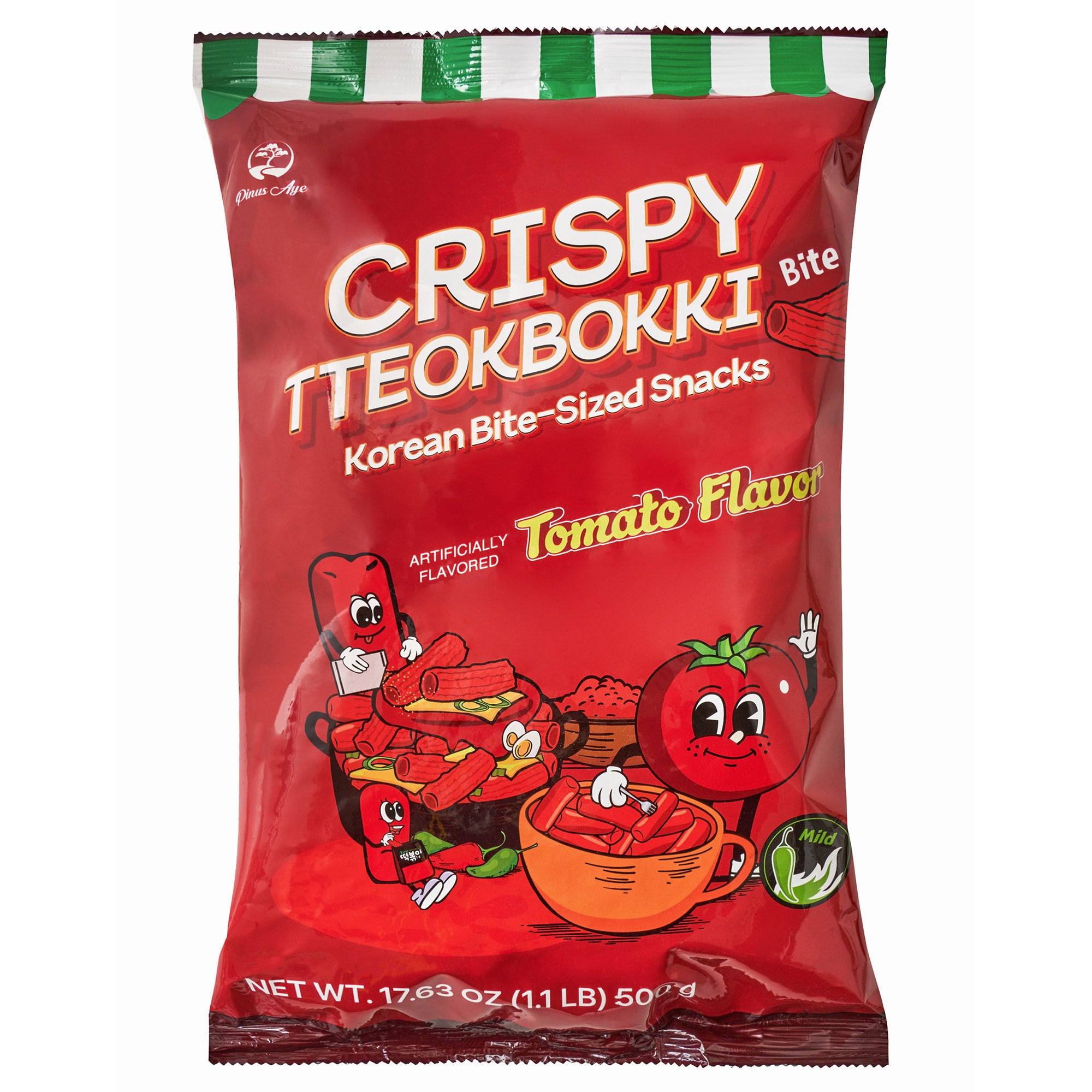 Pinus Aye Tteokbokki Snack, Tomato Flavor, 17.64 oz