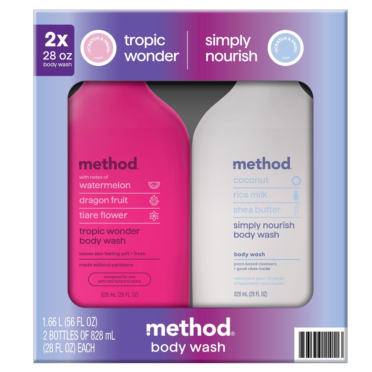 Method Body Wash, 2 pack, 28 oz