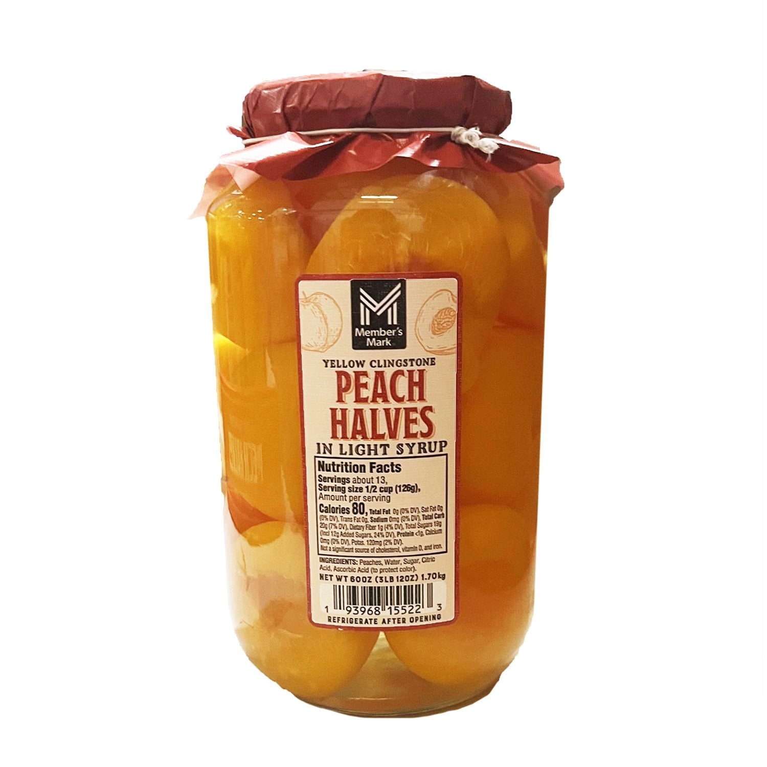 Member's Mark Yellow Clingstone Peach Halves in Light Syrup, 60 oz.