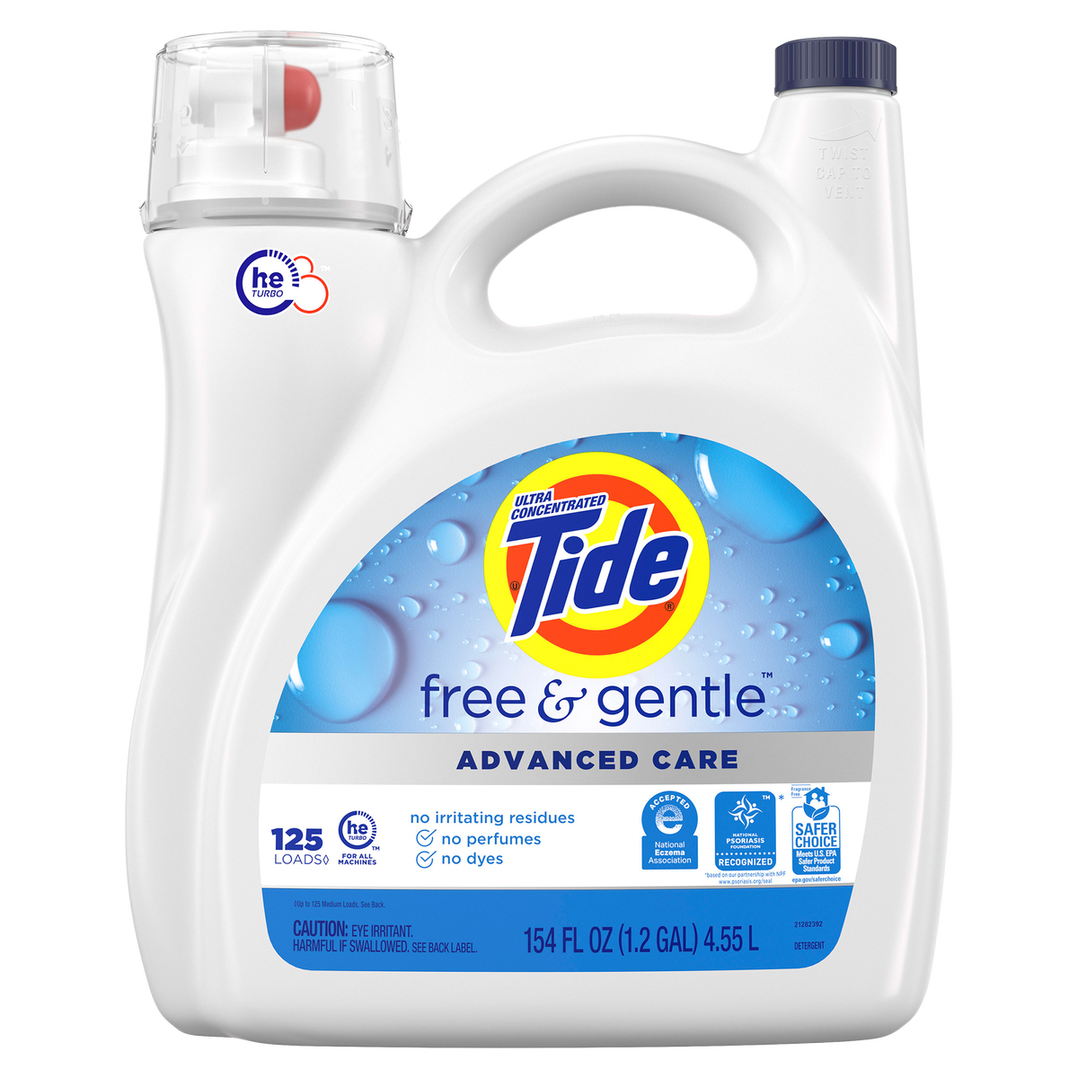 Tide Liquid Free and Gentle Advanced Care Laundry Detergent, Ultra ...