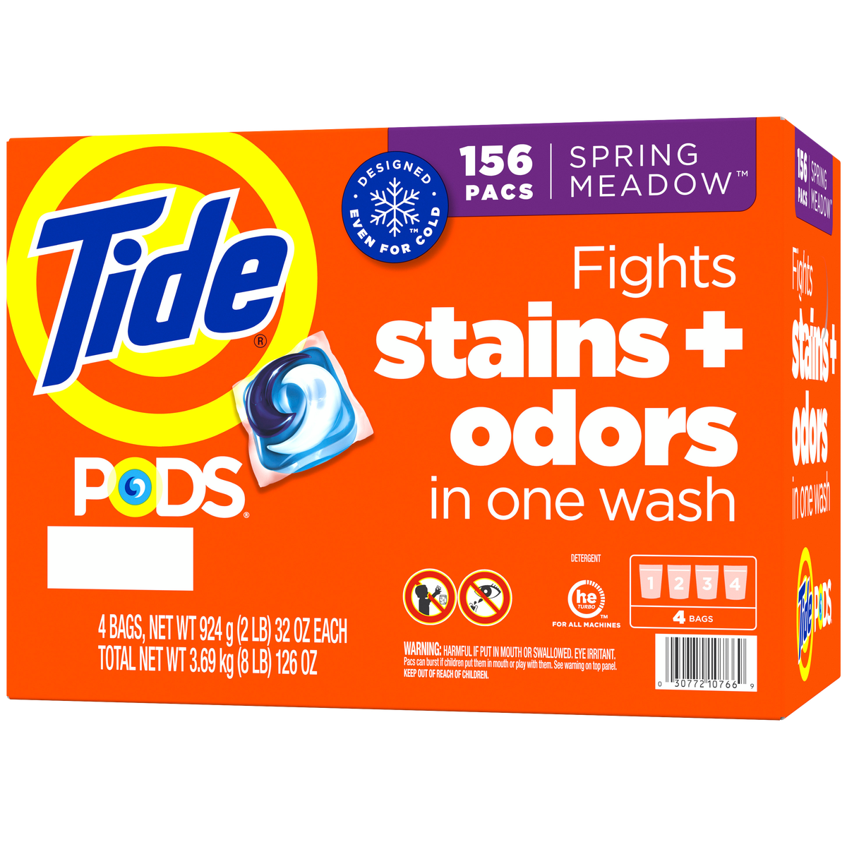 Tide PODS Laundry Detergent, HE Compatible, Spring Meadow, 156 count