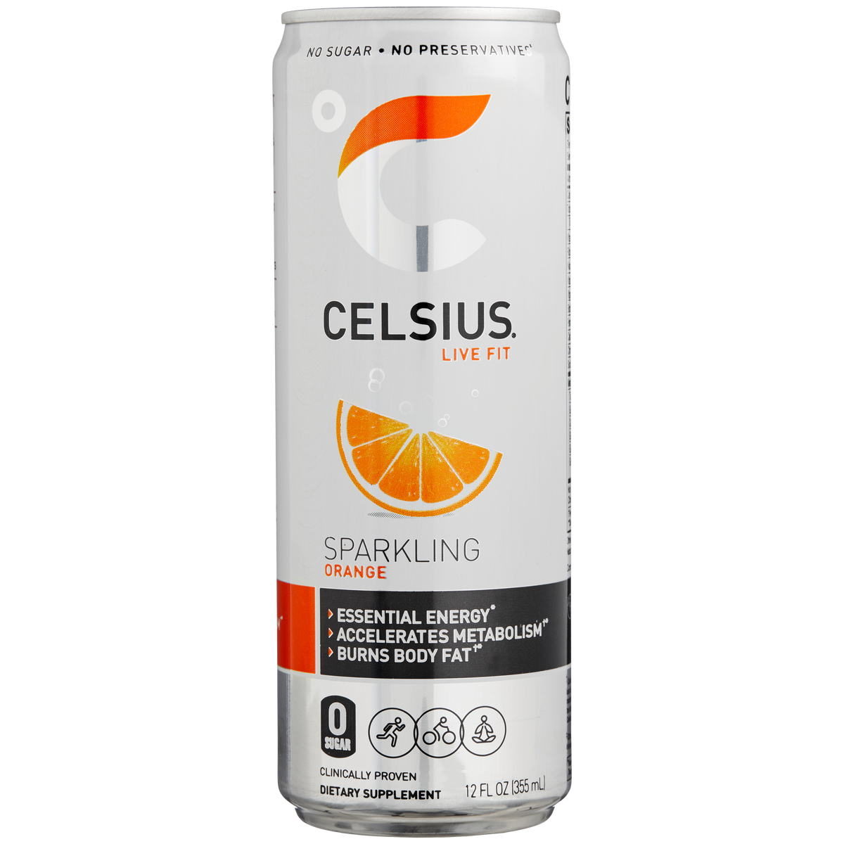 CELSIUS Energy Drink, Sparkling Orange, 12 fl oz, 24 count