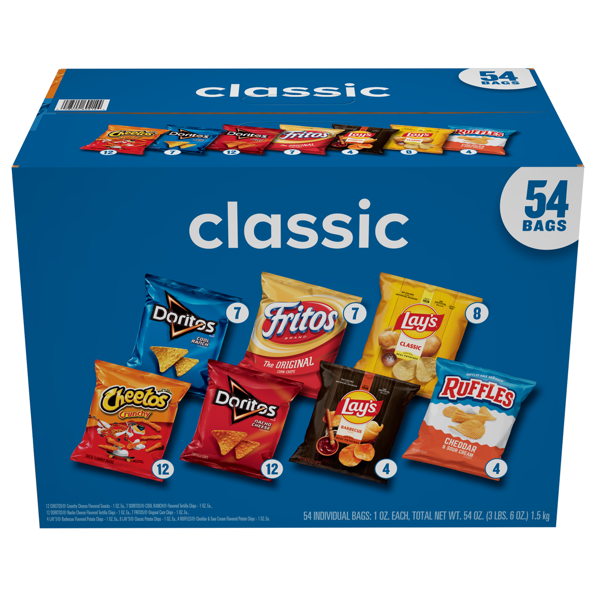 Frito-Lay Classic Mix, Variety Pack, 1 oz, 54 count