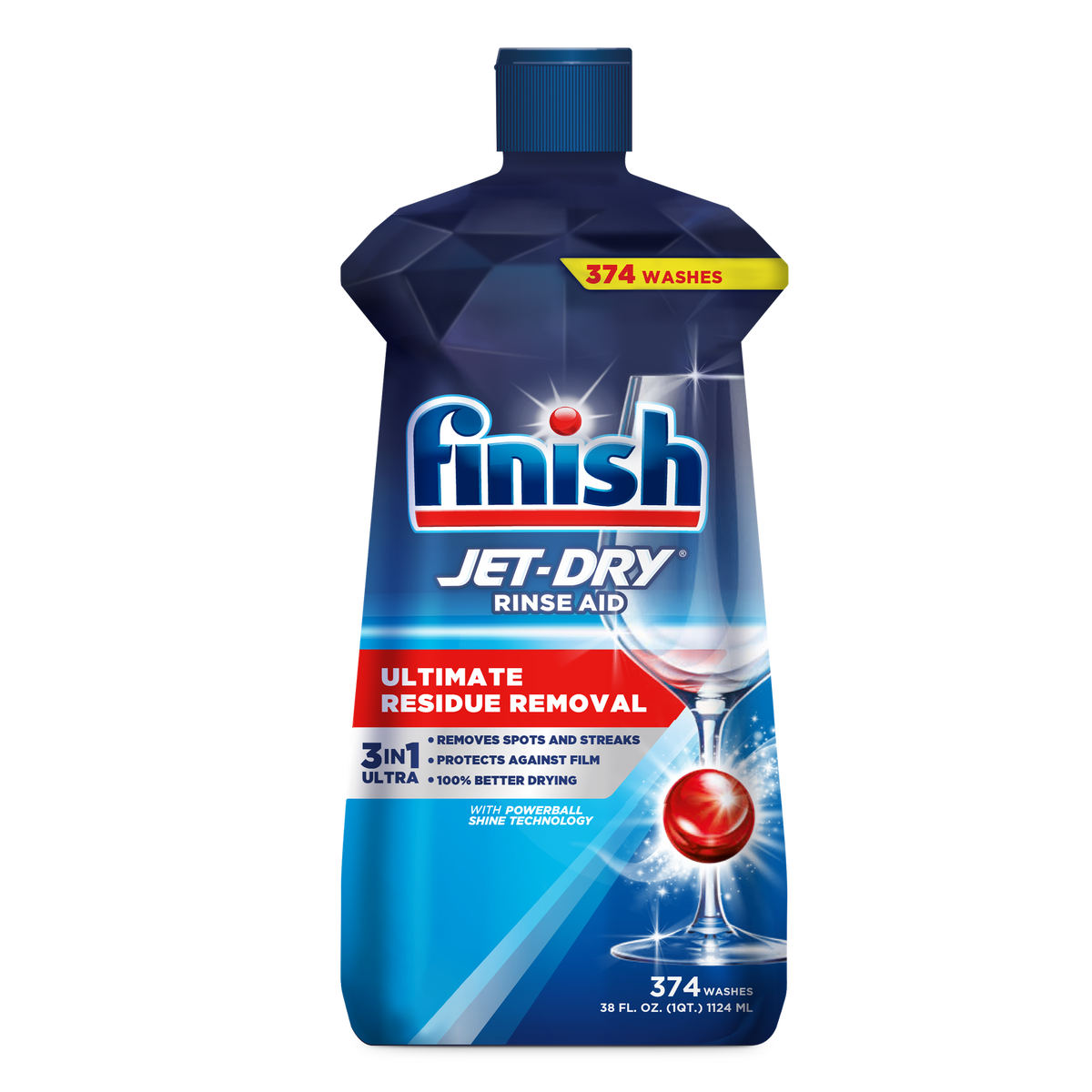 Finish Jet-Dry Ultimate Residue Removal Rinse Aid, 38 fl oz