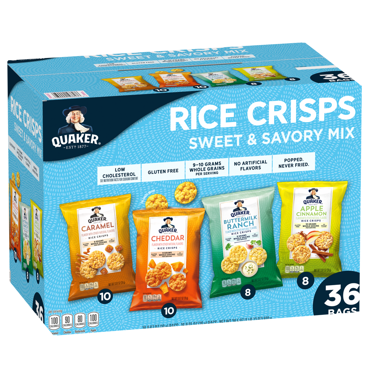 Quaker Rice Crisps, Variety Pack, 36 count