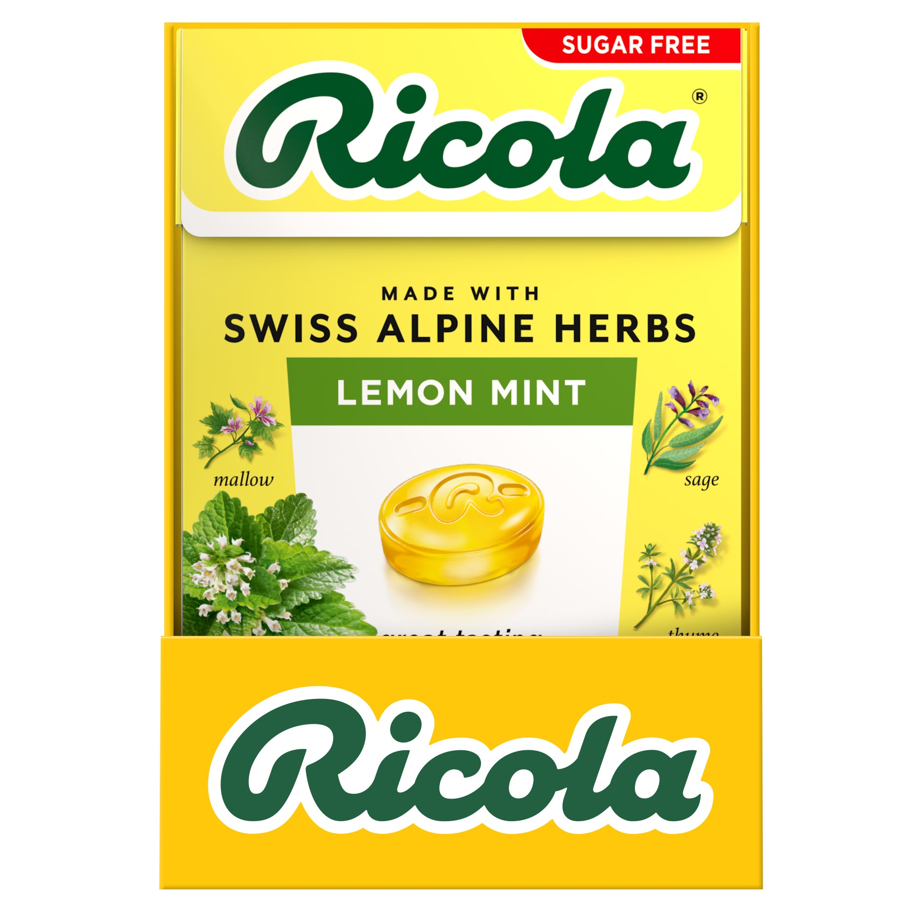 Ricola Sugar Free Lemon Mint, 10 boxes, 18 drops each