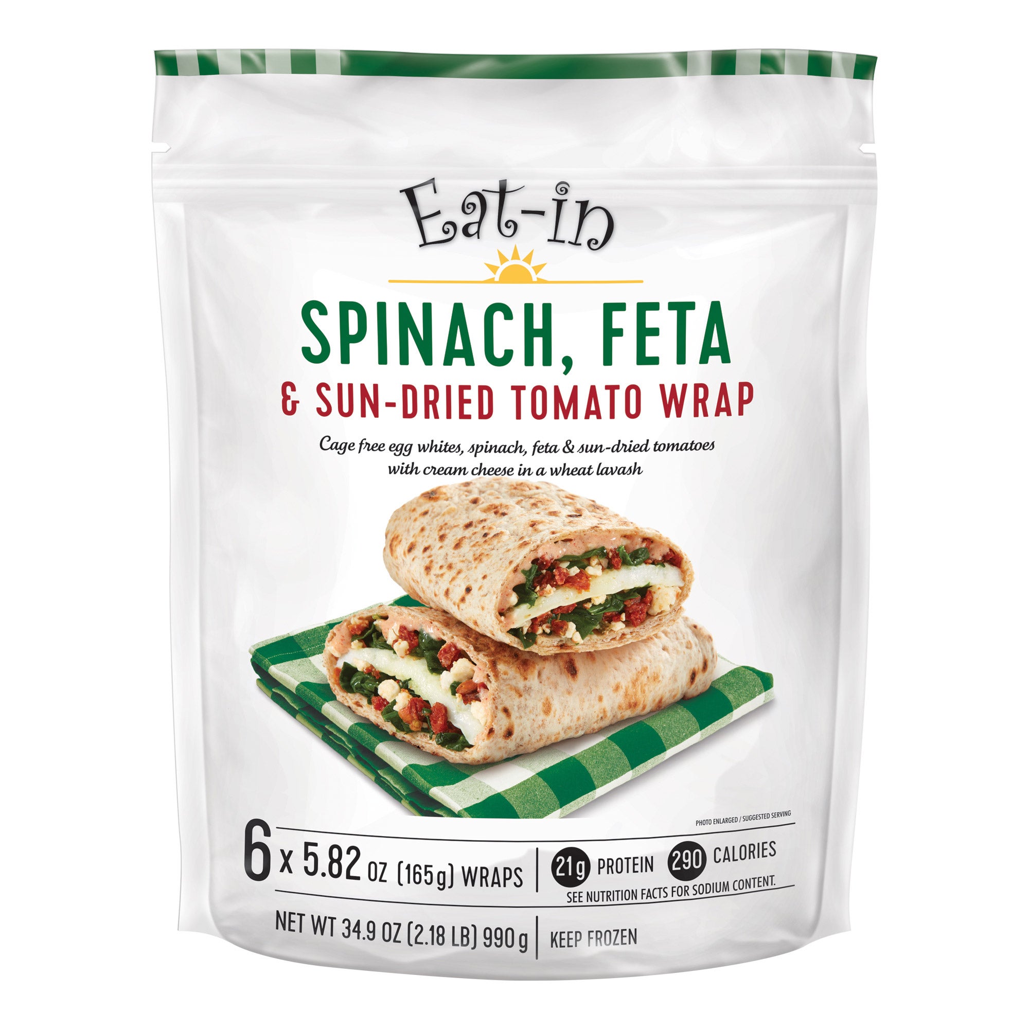 Eat In Foods Spinach Feta Wrap, 6 count, 5.8 oz