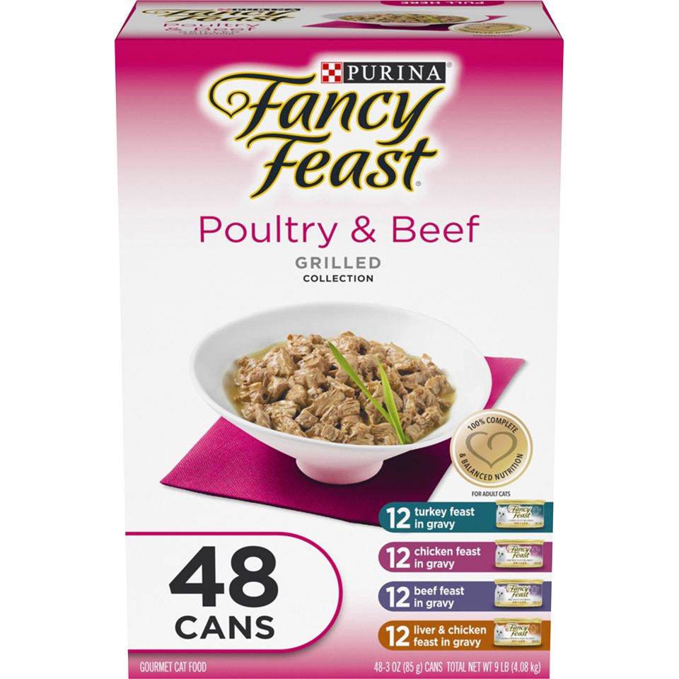 Fancy Feast Poultry Beef Cat Food Grilled 3 oz 48 pk