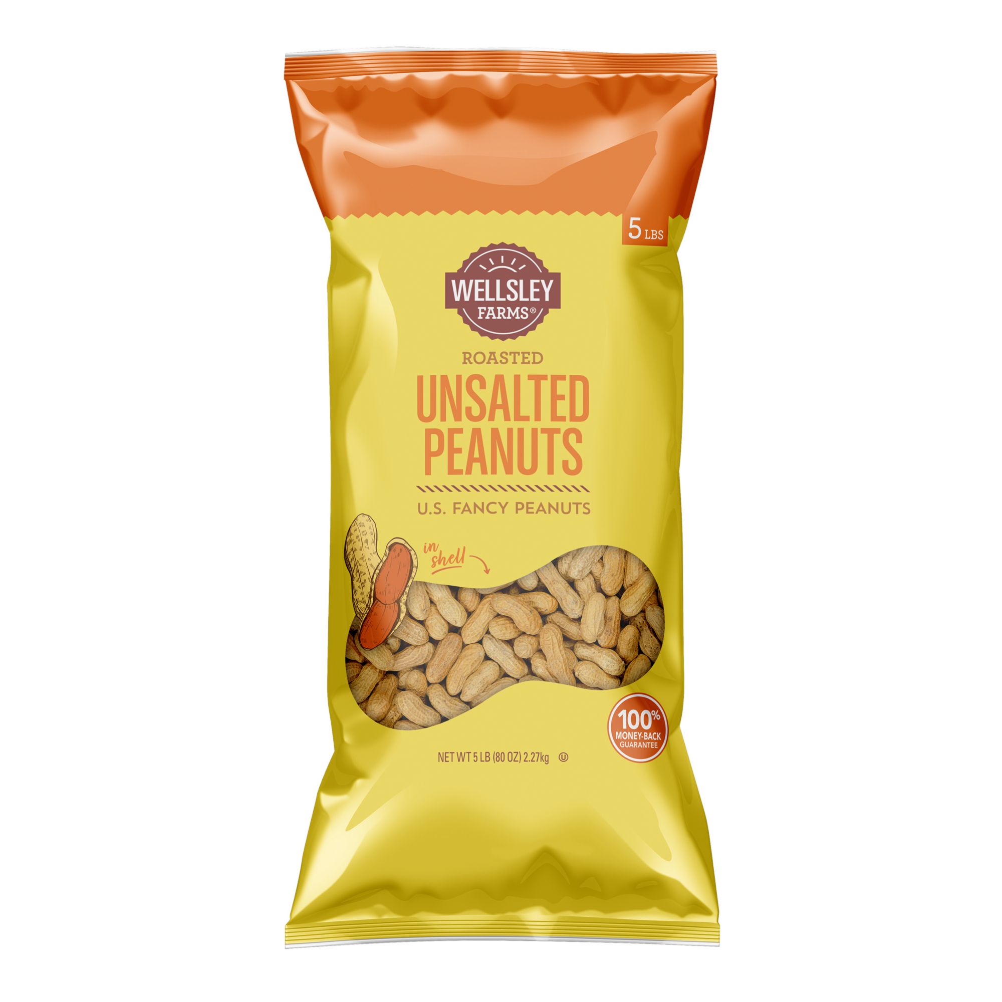 Wellsley Farms Ed Unsalted Peanuts 80 Oz